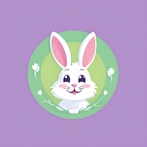 a cartoon bunny with a green circle around it