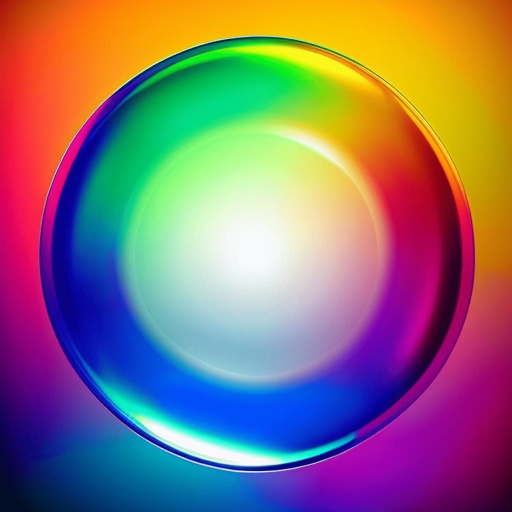 a close up of a colorful glass ball on a colorful background
