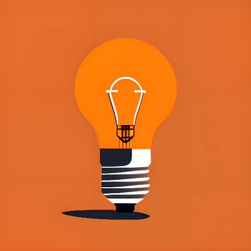 a light bulb that is on a orange background