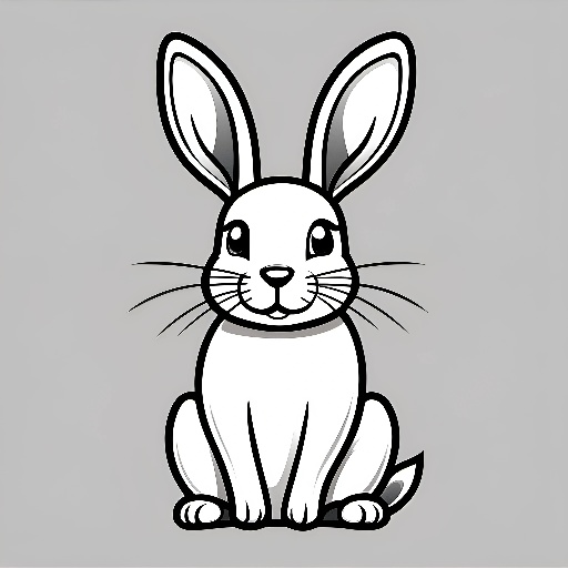 a white rabbit sitting on a gray surface
