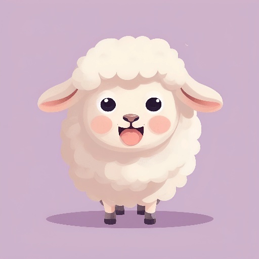 a cartoon sheep with a tongue sticking out