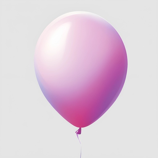a pink balloon floating in the air with a string