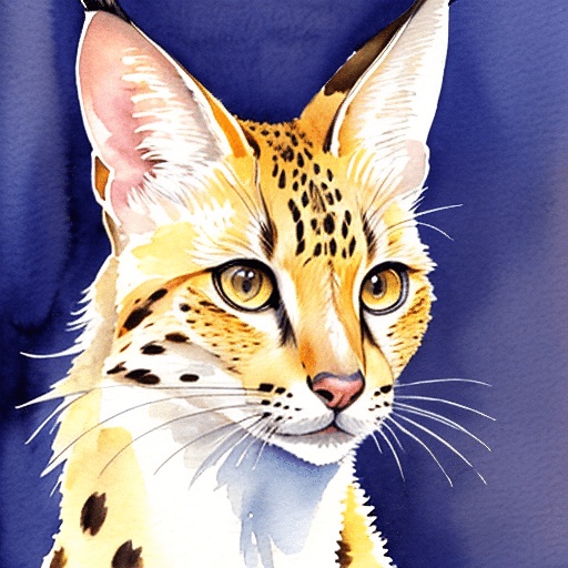 painting of a cat with a blue background