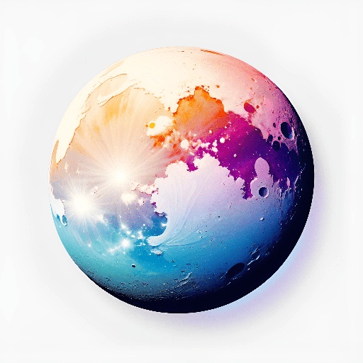 a picture of a colorful globe with a sun in the background