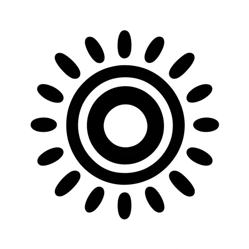 a black and white photo of a sun with a circle in the middle