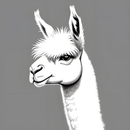 a drawing of a llama with a very big nose