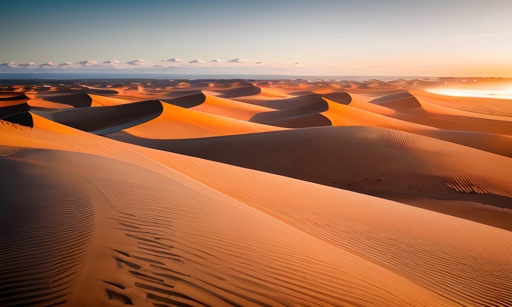 sand dunes in the desert with a sunset in the background