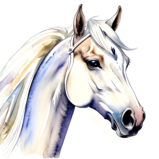a drawing of a horse with a white mane