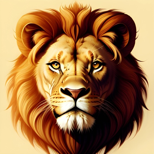 painting of a lion's head with a yellow background