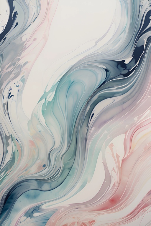 painting of a colorful swirl with a white background