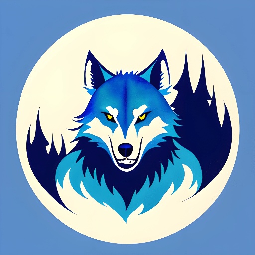 a blue and white wolf with a big smile on it's face