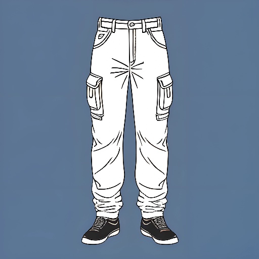 drawing of a man in white pants and sneakers