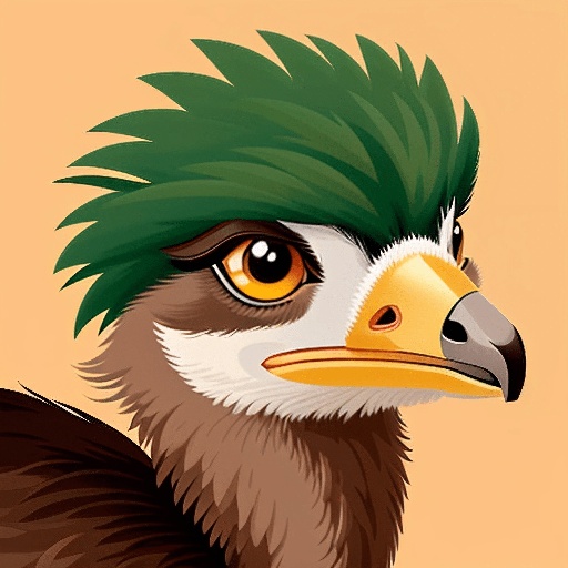 a bird with a green head and a yellow beak