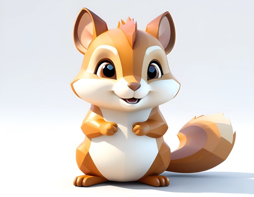 cartoon squirrel sitting on the ground with his paws crossed
