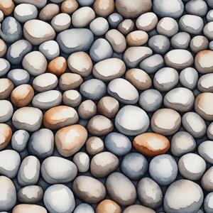 a painting of a bunch of rocks on the ground