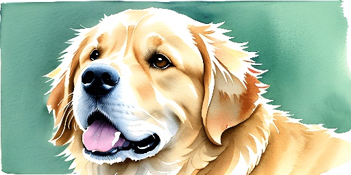 painting of a dog with a green background