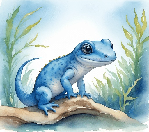 a blue lizard sitting on a branch in the grass