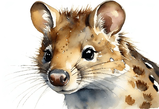 a watercolor painting of a mouse with a white background