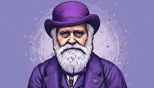 a man with a purple hat and a purple jacket