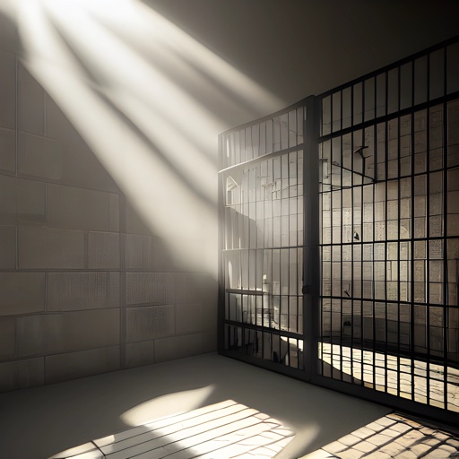 sunlight shining through a window onto a jail cell