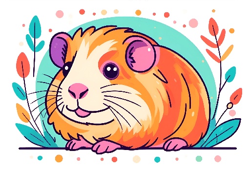 illustration of a cute little guinea with a big smile
