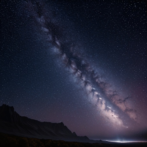 milky over the mountains and the ocean at night