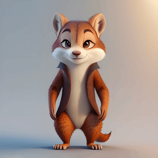 cartoon squirrel standing with his hands on his hips