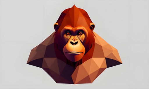 image of a gorilla with a very low polygonal look