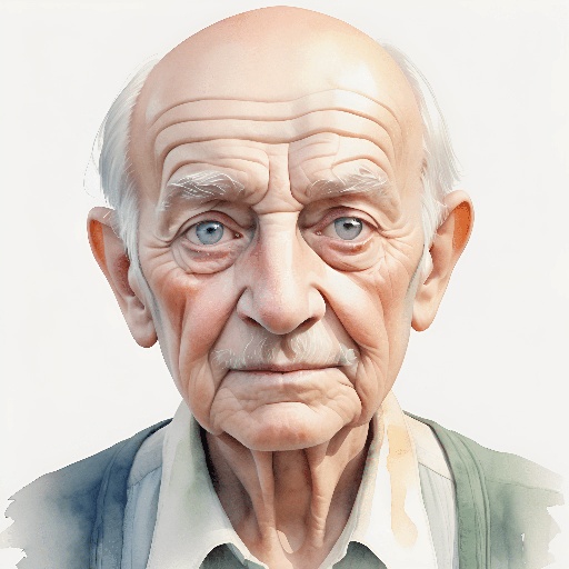 a digital painting of an old man with a white beard