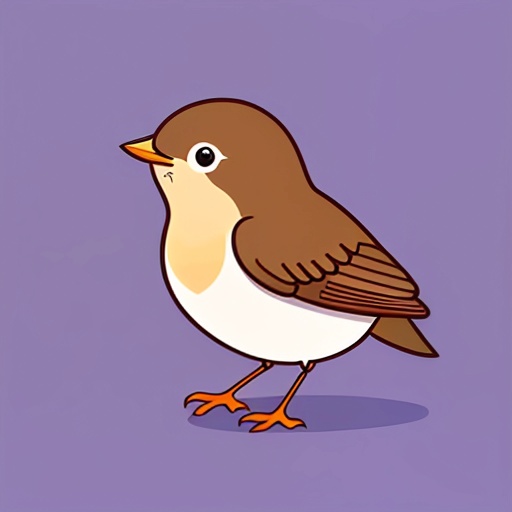 a cartoon bird standing on a purple surface