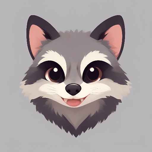 a cartoon raccoon with a big smile on his face