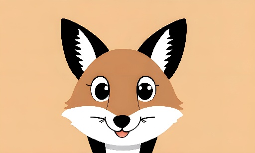 a cartoon fox with a big smile on its face