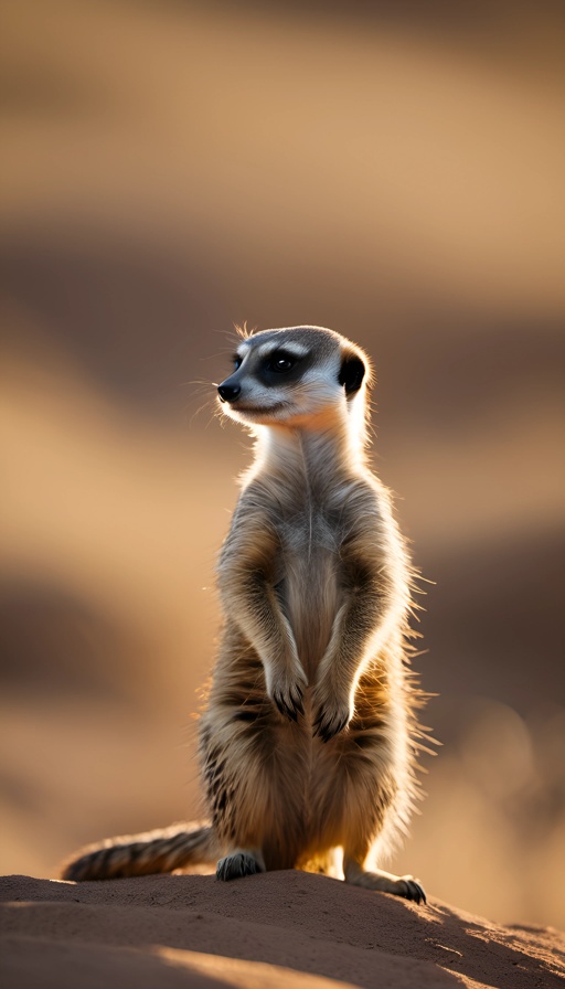 a small animal standing on a sand dune