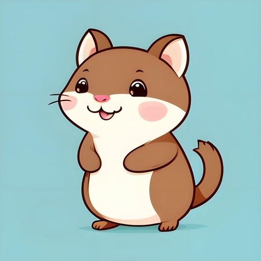 cartoon illustration of a hamster standing up with its paws crossed