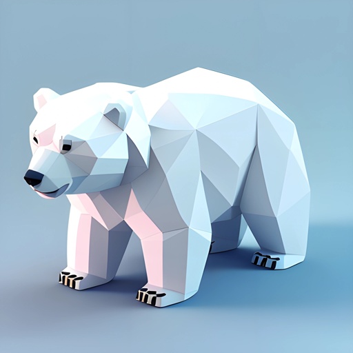 a white bear that is standing on a blue surface