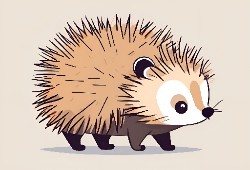 a cartoon hedgehog standing in front of a white background