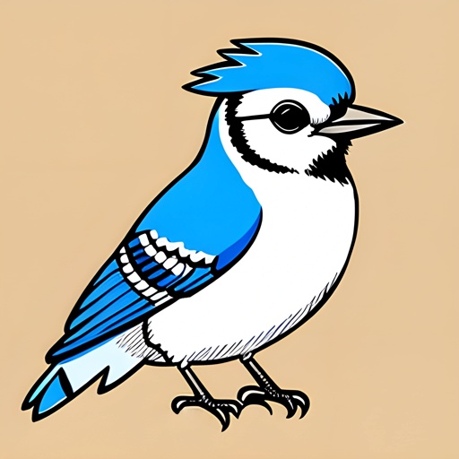 blue bird with a black beak and white chest