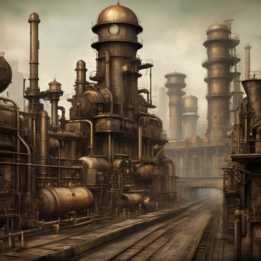 a large industrial area with a lot of pipes and pipes