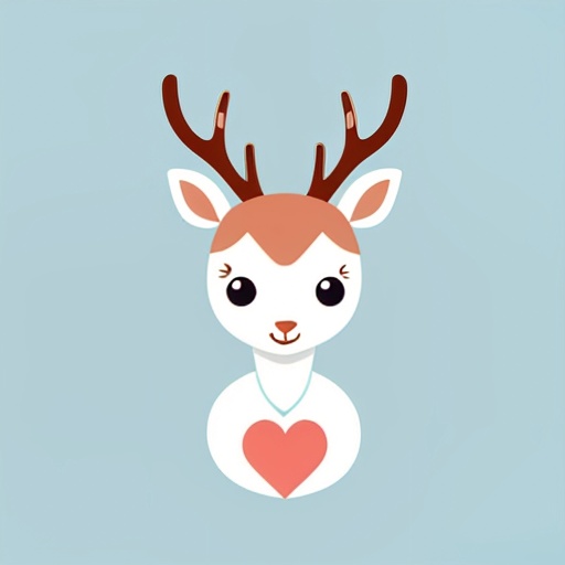 a deer with a heart on its antlers