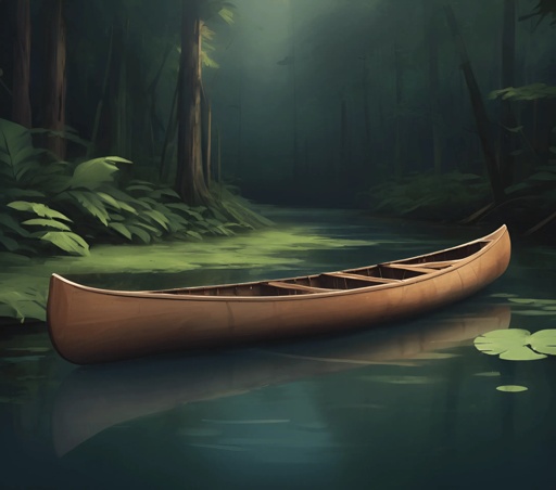 a canoe that is sitting in the water