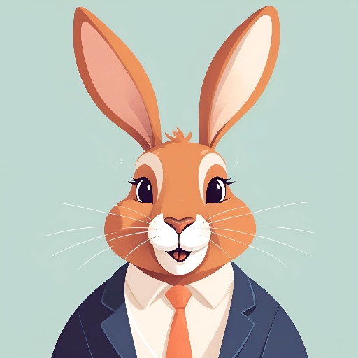 a cartoon rabbit wearing a suit and tie