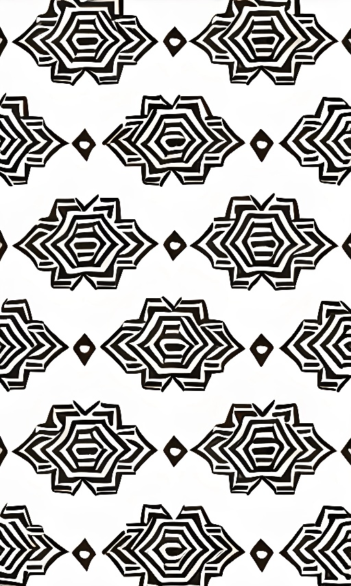 a close up of a black and white pattern on a white background