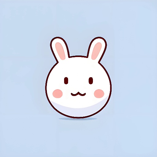 a cartoon bunny face with a pink nose and a white nose