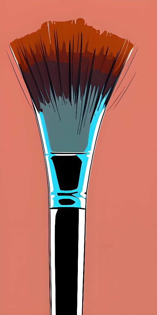 a brush with a black handle on a pink background
