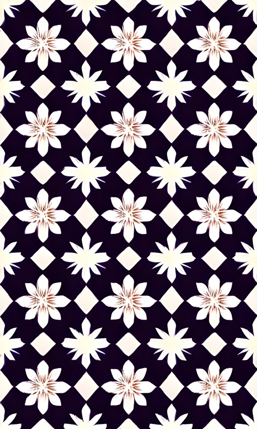 a close up of a pattern with a flower on a black background