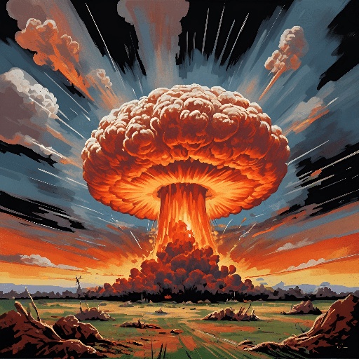 image of a nuclear explosion with a sky background