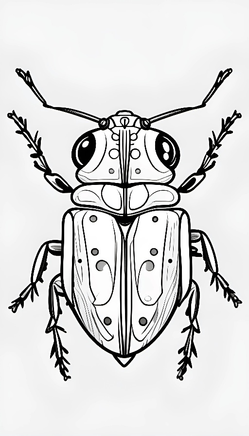 a drawing of a bug with a long antennae and a large head