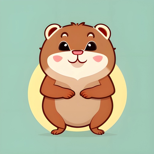 a cartoon hamster standing up with its arms crossed