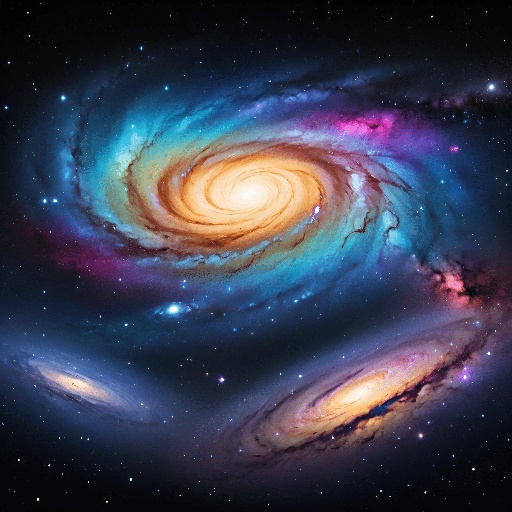 image of two spiral galaxy like objects in the sky