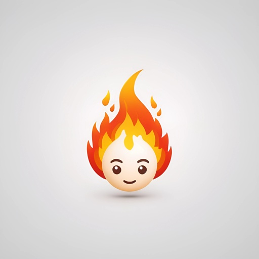 a fire emoticion with a face on it